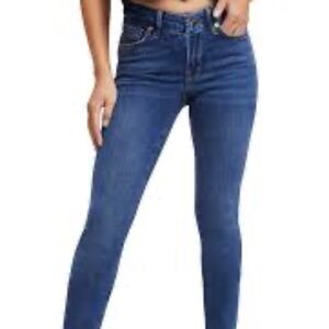 GOOD AMERICAN Good Curve Skinny Crop Raw Hem Blue Jeans Women's Size 2/26